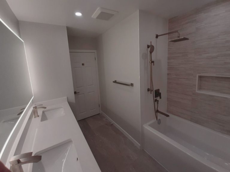 After bright updated bathroom reno shower niche hamilton adept services