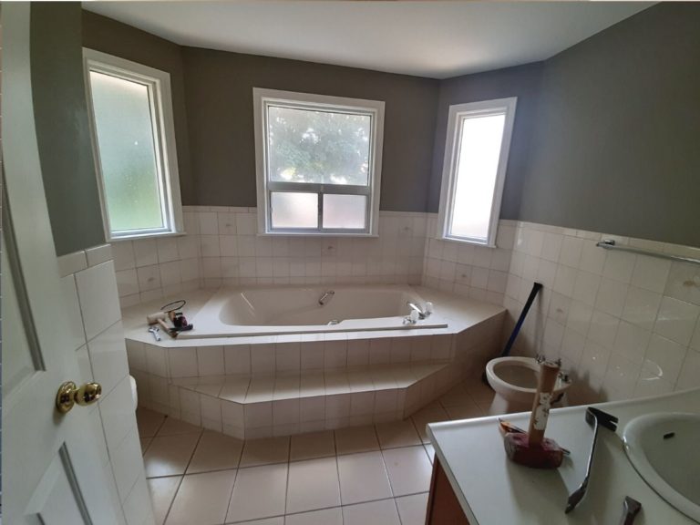 before bathroom renovation jacuzzi tub closed in shower vaughan adept services