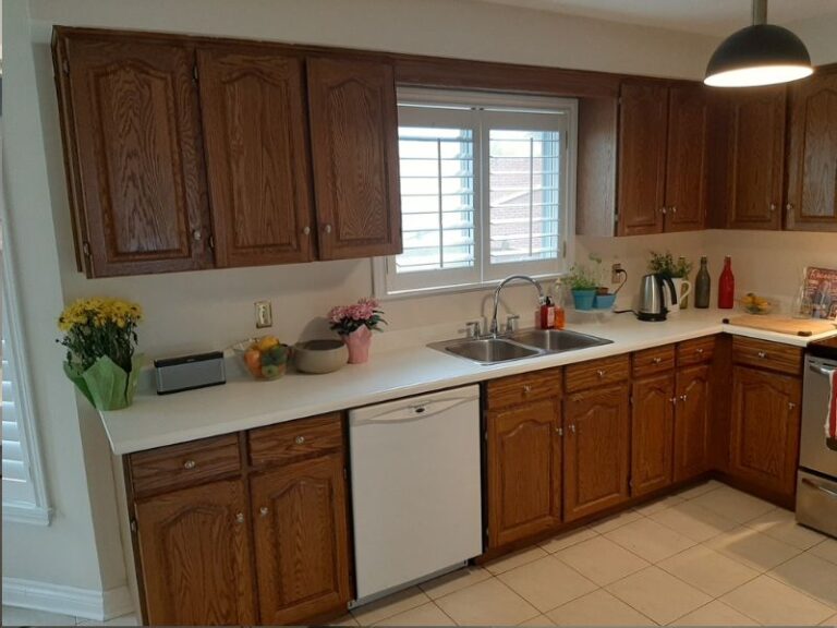 before kitchen renovation old tired kitchen wood Adept Services contractor GTA
